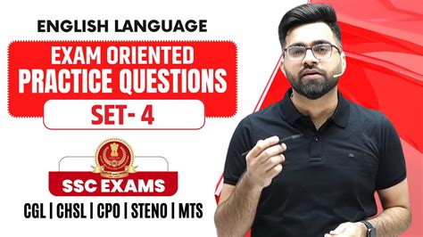 Set 4 Exam Oriented Practice Questions English For SSC CGL CHSL