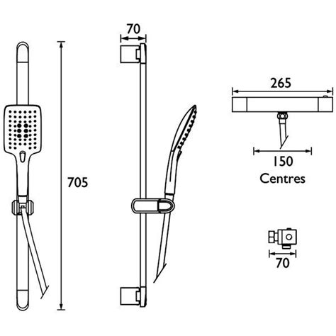 Bristan Quadrato Thermostatic Surface Mounted Chrome Bar Shower Valve