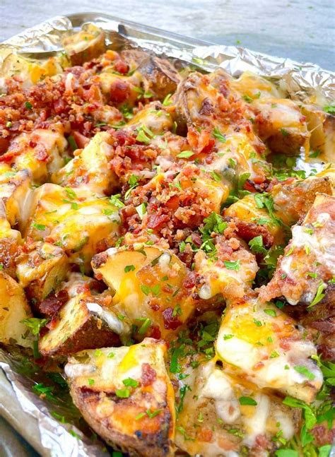 Grilled Cheesy Ranch Loaded Potatoes Savor With Jennifer