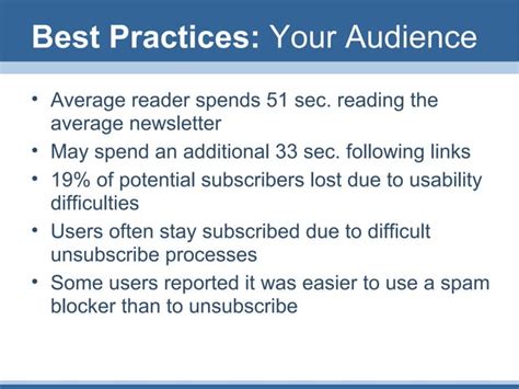 E Newsletter Best Practices Ppt