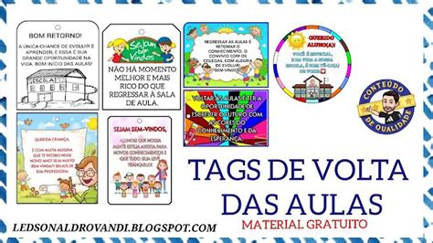 Recursos E Atividades Do Ledson Aldrovandi Tags De Volta Das Aulas