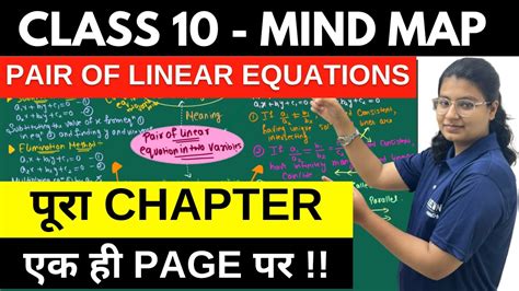 Pair Of Linear Equations In Two Variables Mind Map Class 10 Maths In Less Than 13 Minutes ⏱