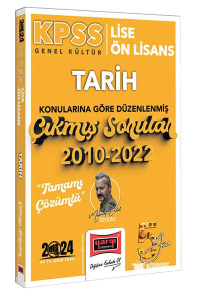 2024 KPSS Lise Ön Lisans Genel Kültür Tarih Konularına Göre Düzenlenmiş