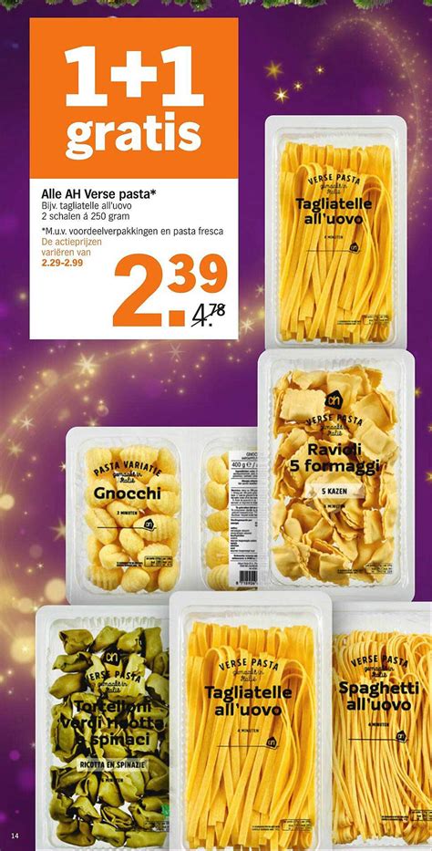 Alle Ah Verse Pasta 1 1 Gratis Aanbieding Bij Albert Heijn 1Folders Nl