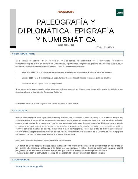 Pdf Asignatura Paleograf A Y Diplom Tica Epigraf A Y Pdf