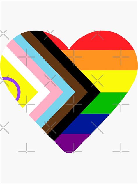 2021 Intersex Inclusive Progress Pride Flag Heart Sticker For Sale By