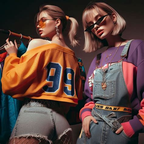 Premium Photo Retro Fashion Trend Nostalgic Style From 90s 80s 2000s