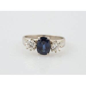 Ct White Gold Sapphire And Diamond Three Stone Ring Rings Jewellery