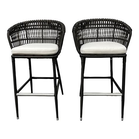 palecek-trinidad-outdoor-bar-stools-a-pair-6423 - Design Plus Gallery