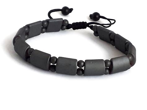 Mens Matt Hematite Protection Bracelet Gift For Men Gemstone Etsy