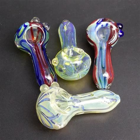 2021 3 Glass Spoon Pipes Glass Pipe For Smoking Hand Made Pipes Colors