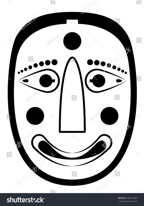 Black White Drawing Mask Korean Man Stock Vector (Royalty Free) 346216997 | Shutterstock