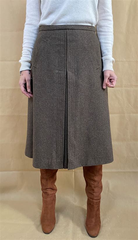 Virgin Wool Skirt For Women Size M Brown Skirt For Women Etsy