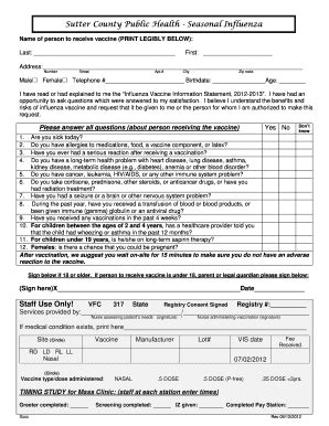 Fillable Online Co Sutter Ca Consent Form Sutter County Co Sutter