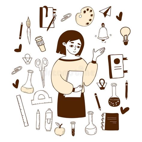 Set Stationery Drawings Stock Illustrations 249 Set Stationery