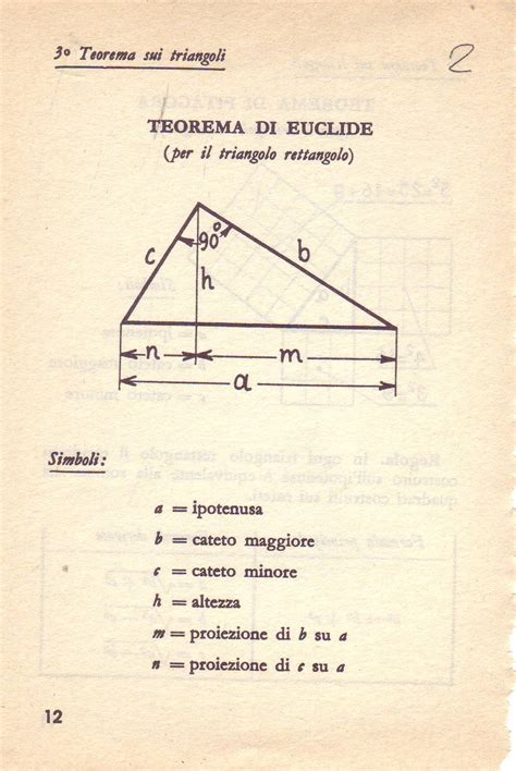 Teorema Di Euclide Per Triangolo Rettangolo