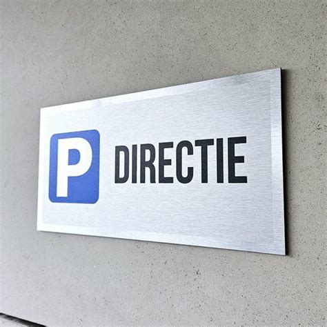 Pictogram Bord Geborsteld Aluminium Parking Directie Luxe Editie