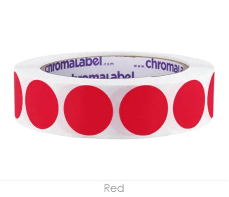 Removable Round Color Code Dot Matte Paper Label Stock Red