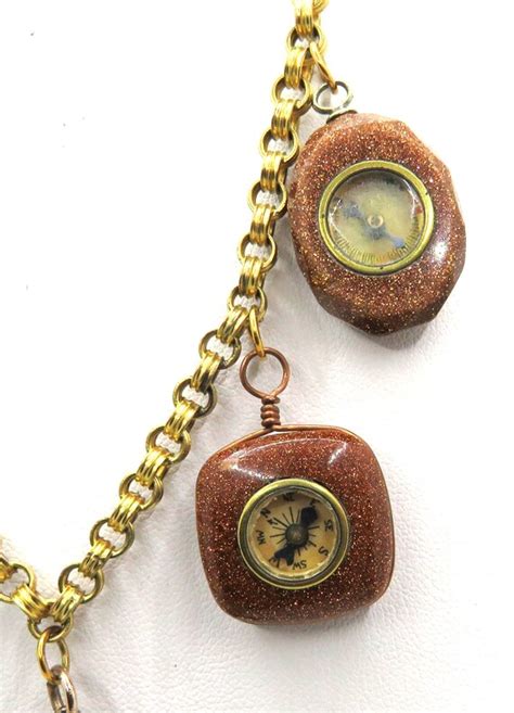 A Collection Of Victorian Compass Fobs In Gold Stone  Gem