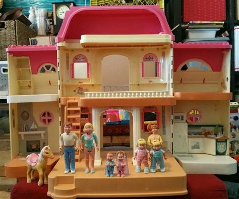 Fisher Price 90's LOVING FAMILY Dollhouse + Family & Pony Figures HARD TO FIND | #1748513450