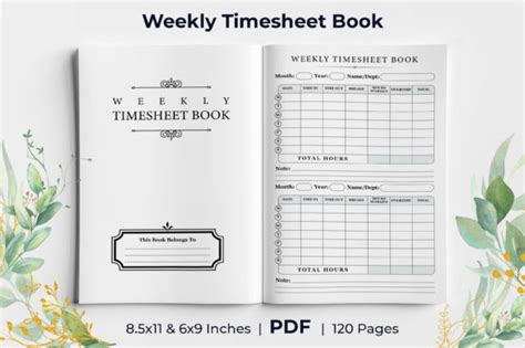 Weekly Timesheet Book KDP Interior Graphic By KdpKing Creative Fabrica