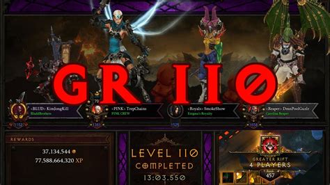 Diablo III Season 10 4man Greater Rift 110 Ranked YouTube