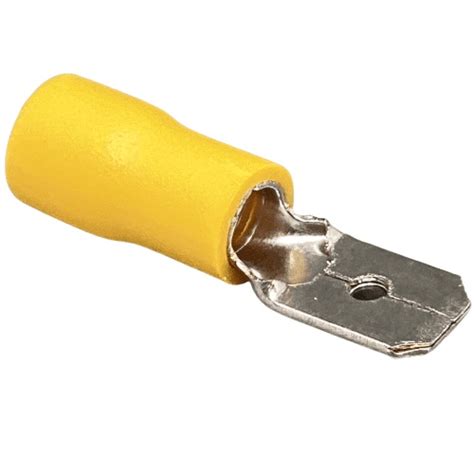 Terminal Macho Pr Isolado Faston A Mm Amarelo Lingueta Conector