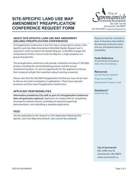 Site Specific Land Use Map Amendment Preapplication Fill And Sign