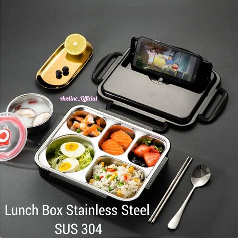 Jual AVELINE Lunch Box Kotak Makan 3 Sekat 4 Sekat 5 Sekat SUS 304