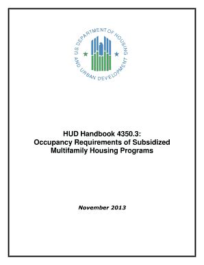 Fillable Online HUD Handbook 4350 3 Occupancy Requirements Of