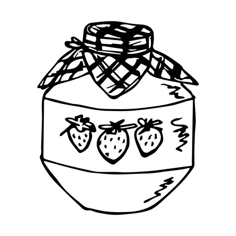 Hand Drawn Jam Jar Clipart Healthy Natural Organic Product Doodle