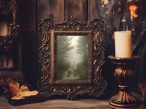 Dark Cottagecore Wall Art Unsettling Path Through Foggy Forest Digital