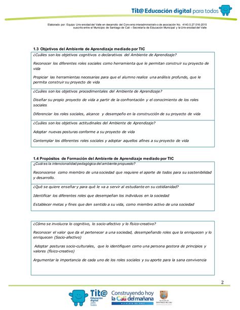 Planificador Ambiente De Aprendizaje A Pdf