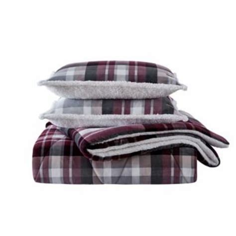 UGG Avery 3 Piece Reversible Full Queen Comforter Set In Cabernet