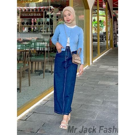 Jual Highwaist Rok Jeans Rok Jeans Skirt Theana Shopee Indonesia