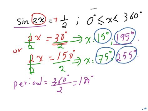 Solve Sin 2x 12 Math Trigonometry Showme