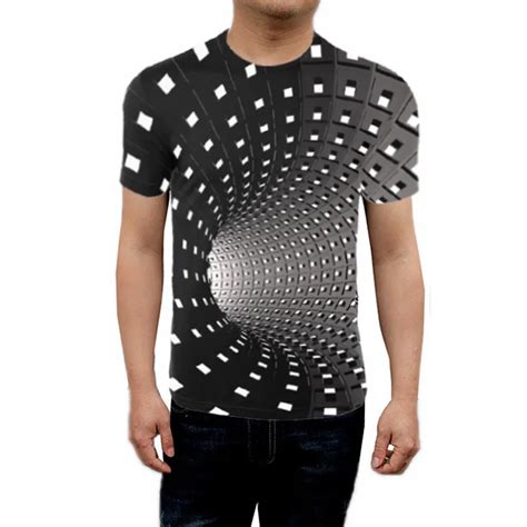 Men Women Short Sleeve T Shirt 3d Swirl Print Optical Illusion Hypnosis Tee Tops Nin668 T Shirts