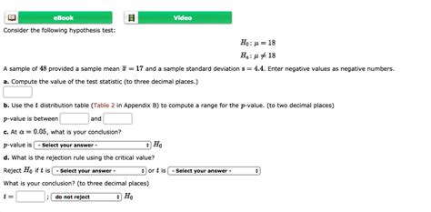 Solved Ebook Video Consider The Following Hypothesis Test Ho P 18