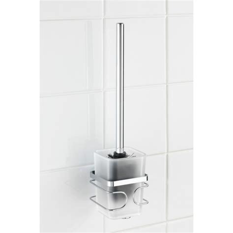 Brosse Wc Avec Support Mural Acier Inox Et Verre Forme Carr E Wenko