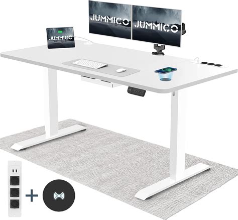 Jummico Height Adjustable Desk X Cm With Usb Socket And Wireless