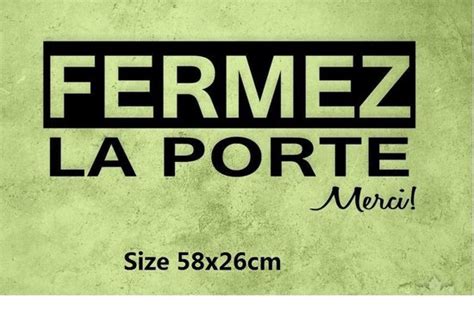 3D Sticker Decoratie Fermez La Porte Merci Decal Office Business Door