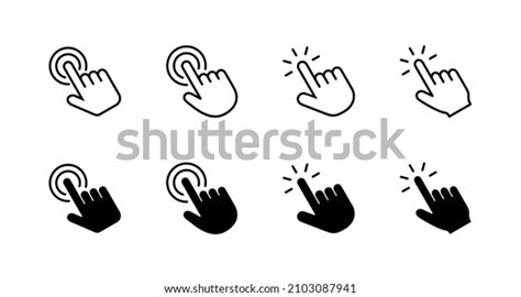 Hand Click Icons Set Pointer Sign Stock Vector Royalty Free