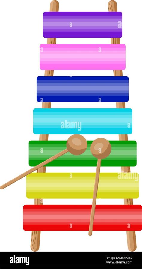 Xylophon With Sticks Illustration Vector On A White Background Stock