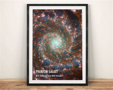 Phantom Galaxy Poster James Webb And Hubble Space Art M74 Nasa Image