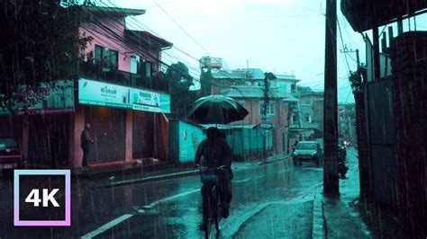 Walking In Heavy Rain In Kathmandu S Posh Area ASMR 4K 3D Audio