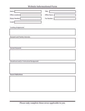 Fillable Online Socialwork Illinois Website Informational Form UIUC