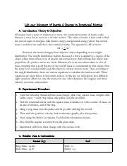 10 Lab 9a1 Moment Of Inertia Energy In Rotational Motion Pdf Lab