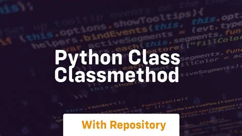 Python Class Classmethod Youtube