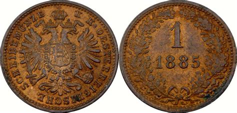 Kaisertum Österreich 1 Kreuzer 1885 Franz Joseph I 1848 1916