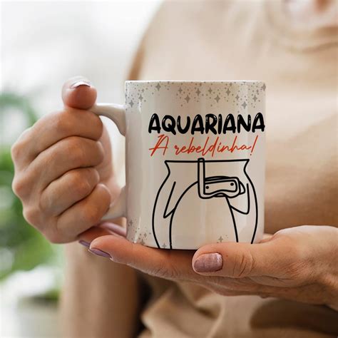 Caneca Flork Signos Sou Aquariana A Rebeldinha Elo